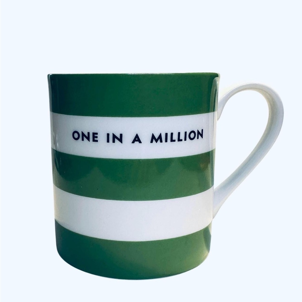kate spade Lenox one in a million Green and White Striped Mug